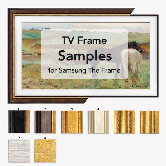 Samsung the Frame TV wood frame samples