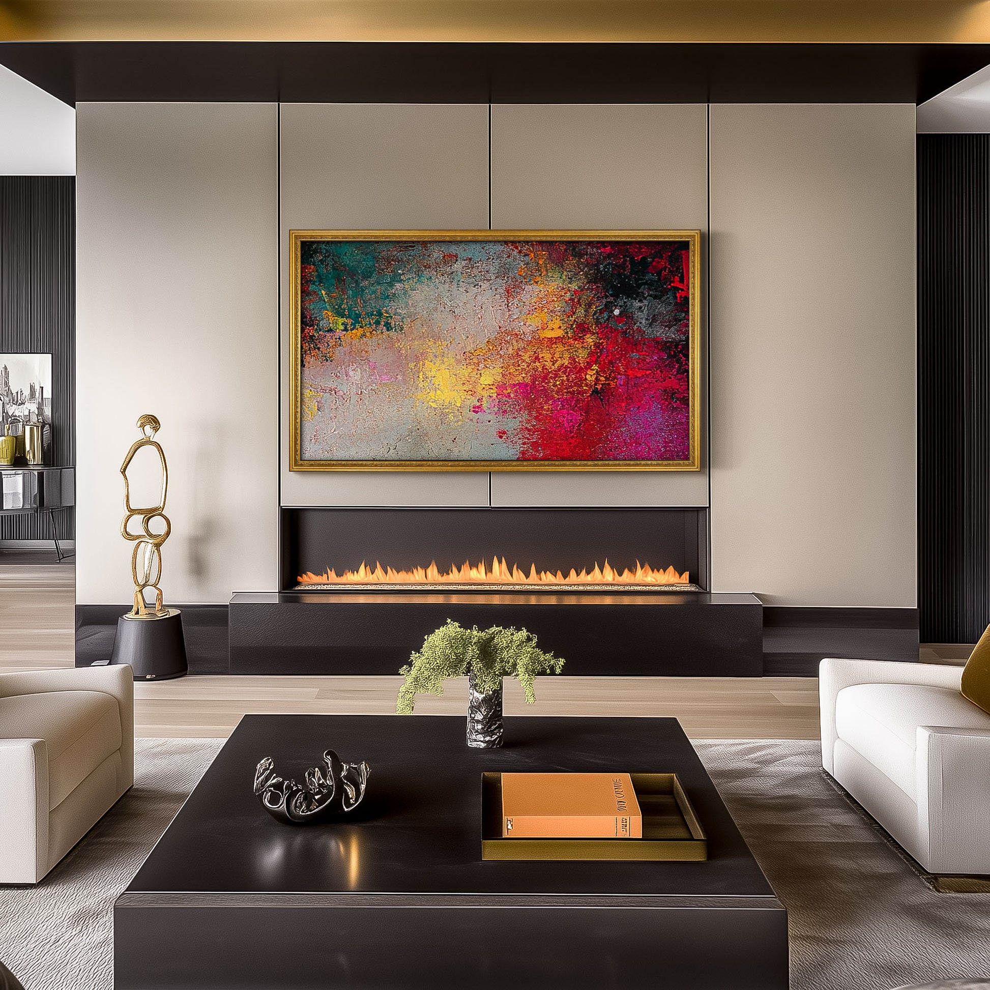 Modern Gold TV Frame for living room design