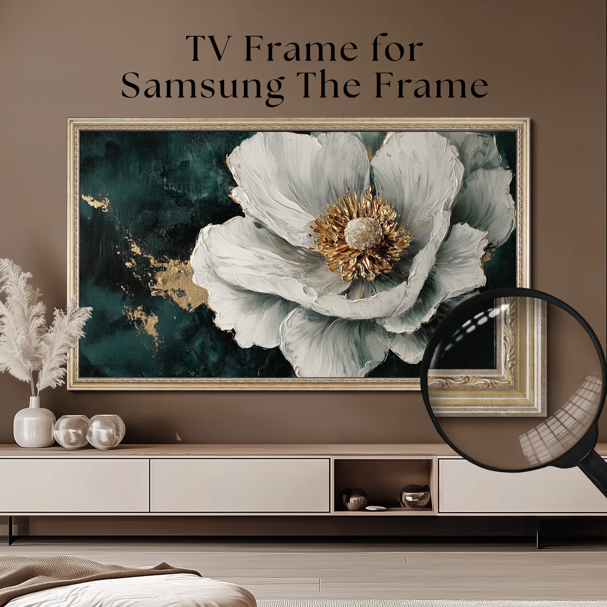 Modern Silver TV bezel for Samsung The Frame