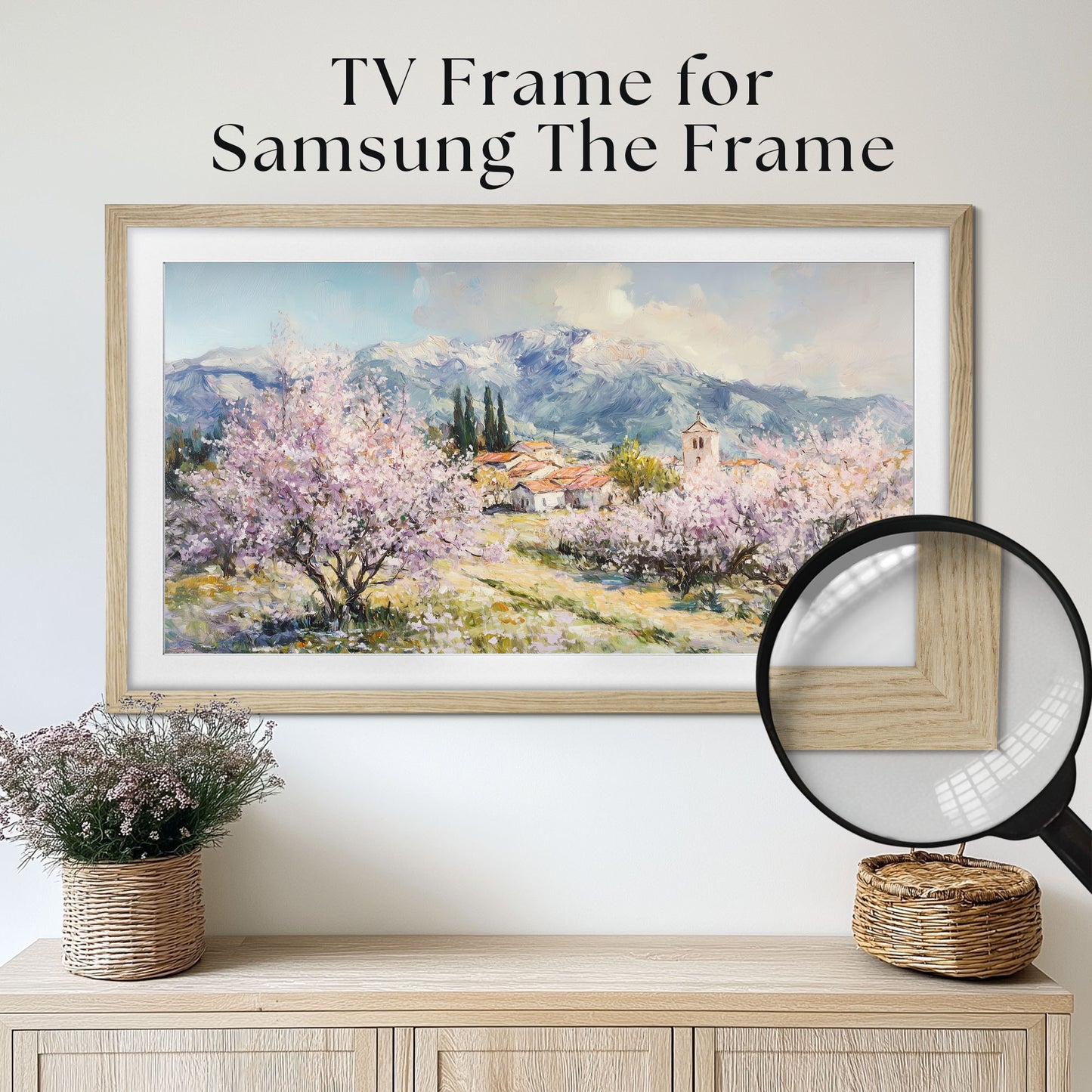 Thin oak TV frame