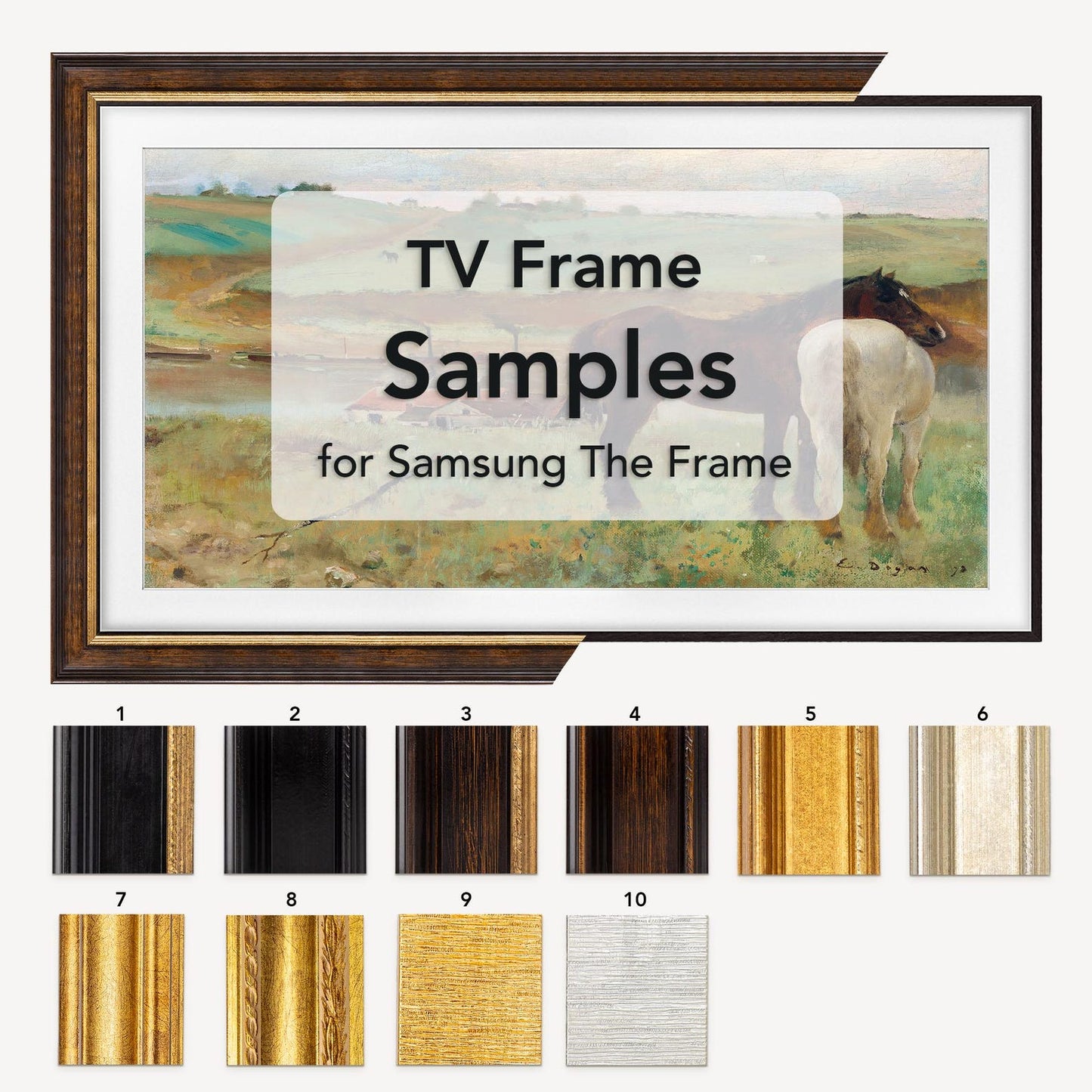 TV frame Samples for Samsung The Frame TV, Frame Tv Mount Sample, Handmade Hight Quality Wooden Tv Bezel, A Physical Tv Frame Molding Sample to review for color