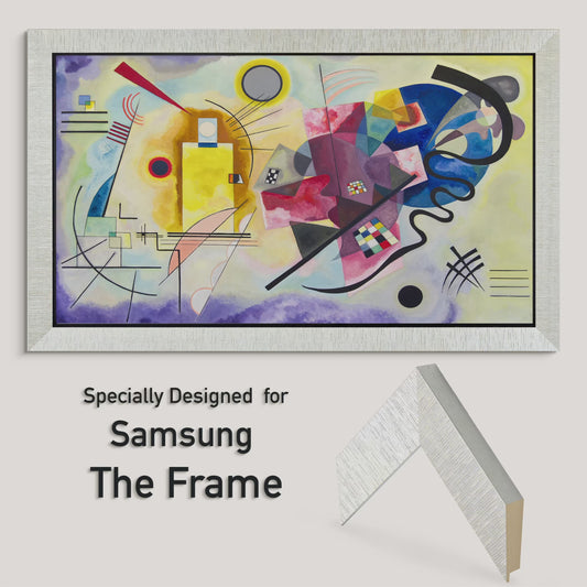Modern Silver Frame for Samsung The Frame, Grooved Frame Tv Mount for Samsung Frame Bezel, Tv Frame Sizes 32, 43, 50, 55, 65, 75, 85 inch