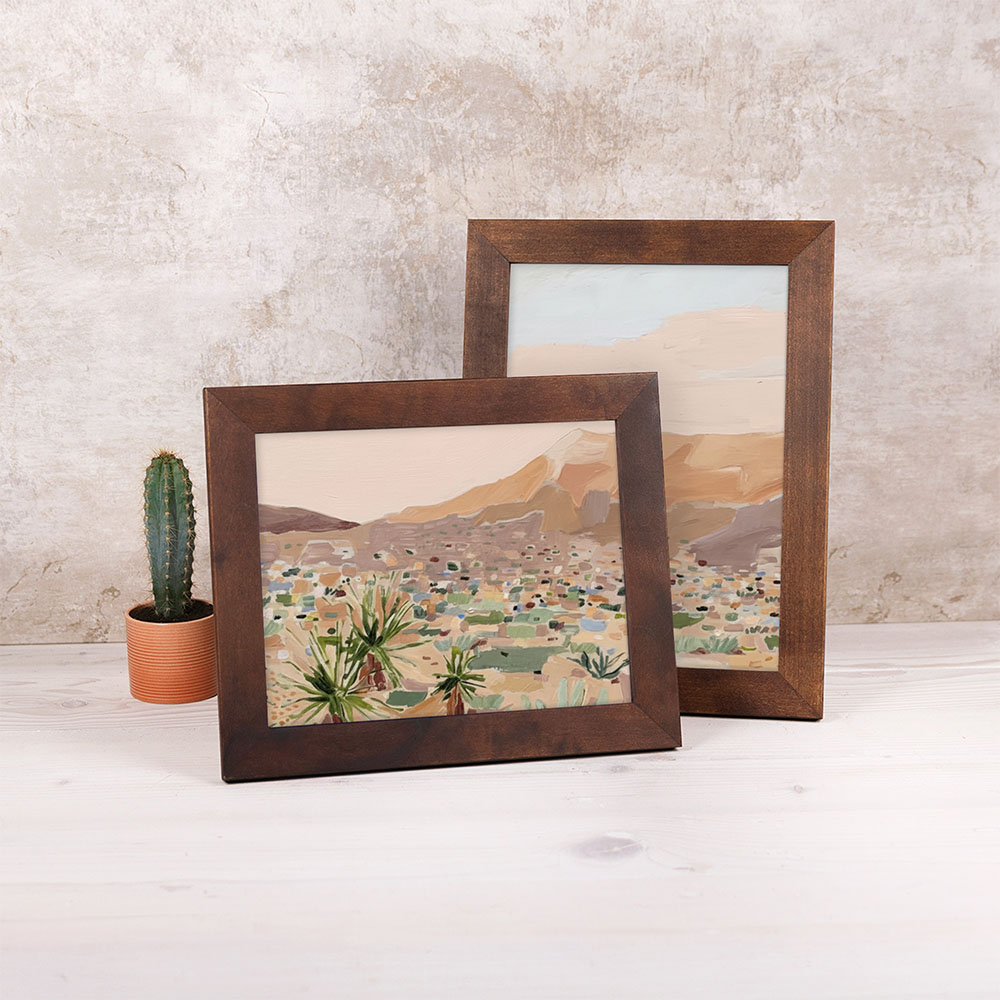 1 Brown Modern Design Photo Frame from Solid Birch Hardwood 32 mm - Image 1