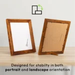 Honey Vintage Design Brown Photo Frame from Solid Birch Hardwood - Image 2