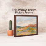Super Slim Brown Solid Birch Hardwood Photo Frame 1/2 Thin Edge