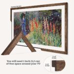 Walnut Brown TV frame. Smart design requires only 1 inch of wall clearance for a flush, built-in appearance.