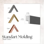 Modern standard molding profiles for Steel, Brass, and Copper TV frames, precision-engineered for a secure fit and a sleek, contemporary aesthetic.