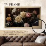 Premium brass TV frame custom-designed to perfectly fit Samsung The Frame and TCL NXTVISION smart TVs, elevating your digital art display.