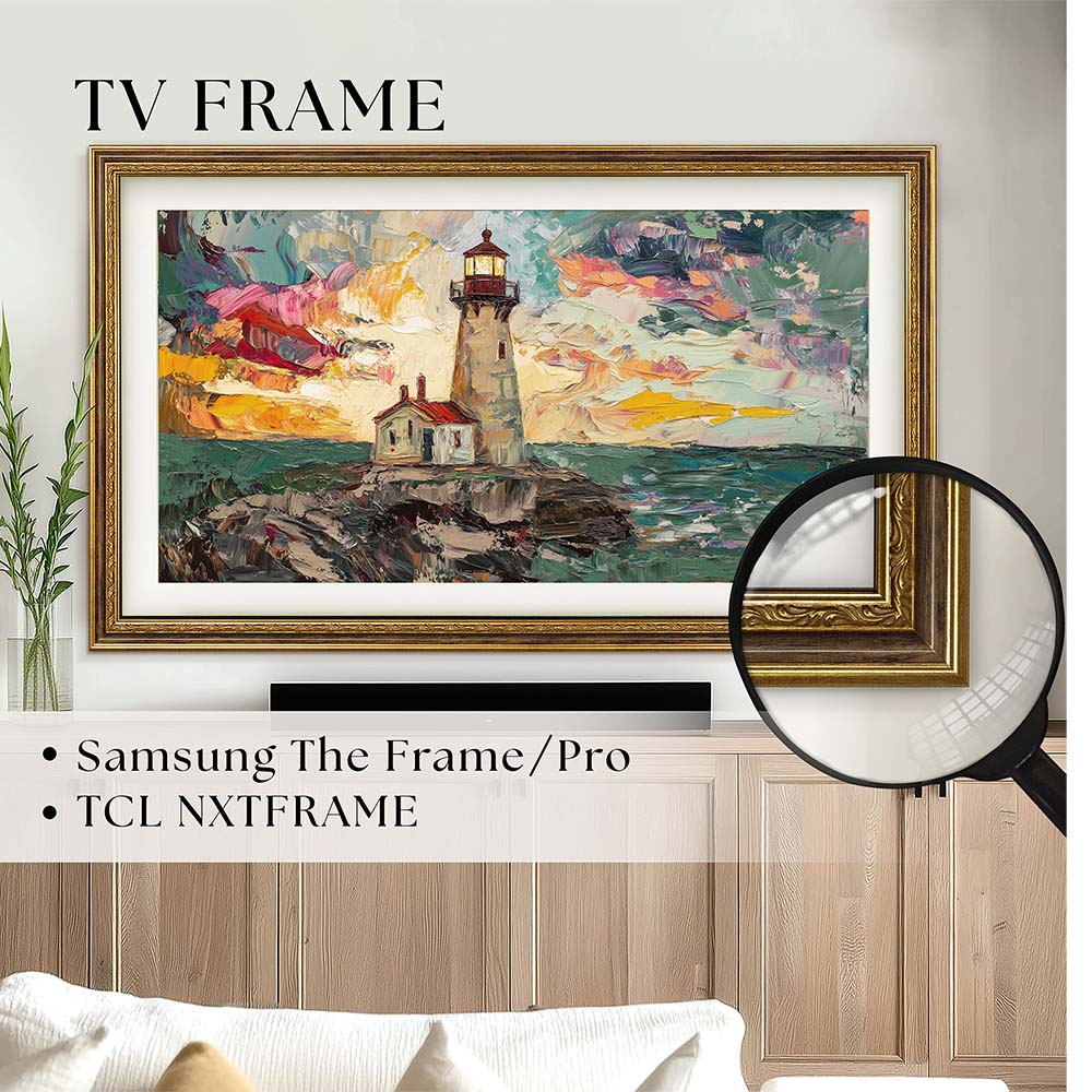 OrnateBrown44_FIRST Dark Wood and Gold Leaf TV Frame Ornate Samsung Frame TV Bezel, Thin Vintage Gold Wooden Frame TCL tv Cover size 32" 43" 50" 55" 65" 75" 85"