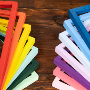 Slim Colorful Picture Frame, Vibrant and Pastel Colors, 1/2 Thin Edge
