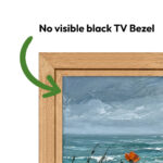Stained Oak TV Frame with Linear Engraving - Image 6