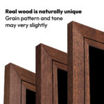 Stained Oak TV Frame with Linear Engraving - Image 7