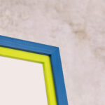 EventFrame green and blue wood picture frame, custom size handmade to order for posters and artwork like 16 x 20 and 18 x 24