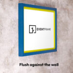 EventFrame handcrafted wood frame in imperial blue and green, custom size for posters from 16 x 20 to 24 x 36