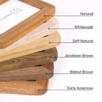 EventFrame handmade solid oak hardwood frame with a bold 1.25-inch molding and smooth rounded edges. Finished with eco-friendly linseed oil, it provides a high-end look for custom artwork and standard poster sizes such as 12x18, 18x24, and A2.