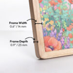 EventFrame oak picture frame handmade from solid oak. Custom sizes for wall art, prints, and posters. Popular sizes include 8 x 10, 11 x 14, and 16 x 20.