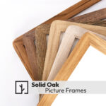Solid oak wood picture frame shown in different stains. 23mm wide profile. Handmade custom sizes by eventframe.