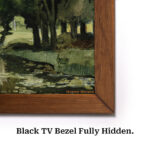 Close-up of the Natural finish solid pine bezel, emphasizing the authentic wood knots and straight-grain patterns.