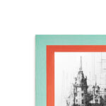 EventFrame turquoise and orange frame for nursery decor, perfect for 8 x 10 photos and 12 x 16 prints