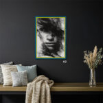 EventFrame modern wooden frame in blue and green finish, custom made to order for 24 x 36 and 32 x 40 posters