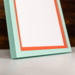 EventFrame bold two tone frame in turquoise and orange for pop art posters, made to order for 16 x 20 and 18 x 24 sizes