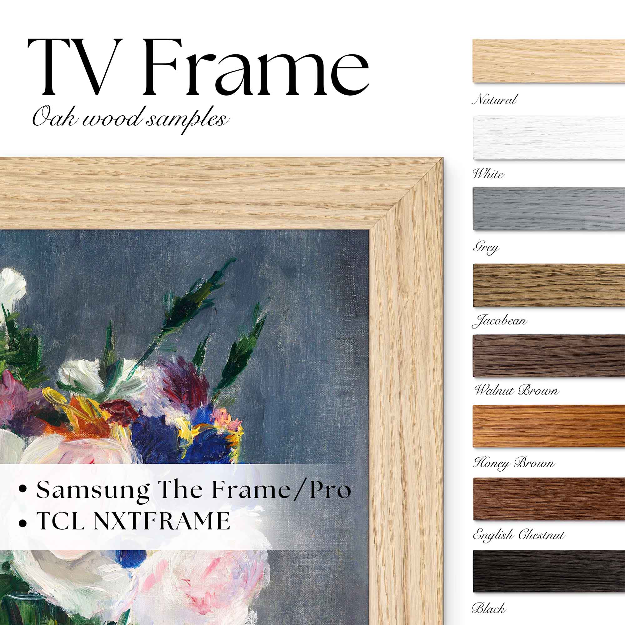 Thin Stained Hardwood TV Frame Samples