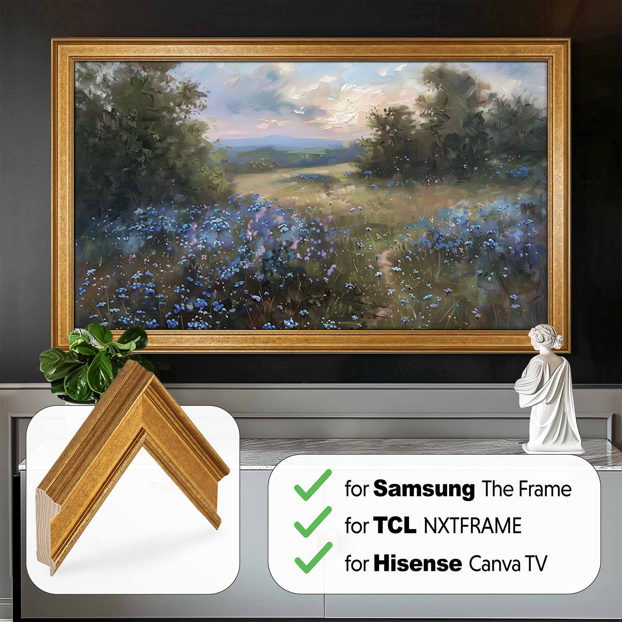 samsung the frame gold leaf veneer