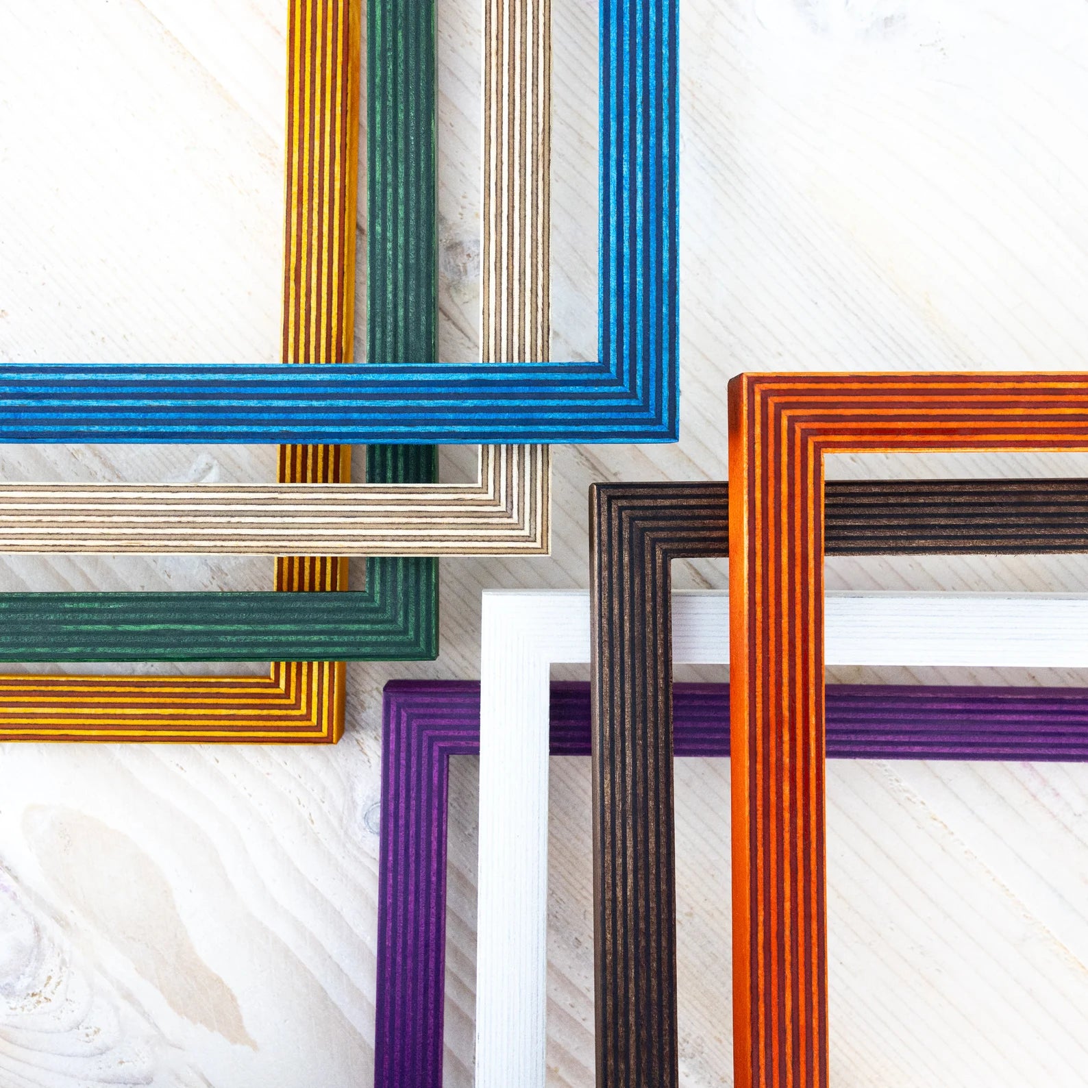 Thin Edge Picture Frame, Solid Color of Your Choice in Minimalistic Stripy Style, Handmade Custom Photo Frame