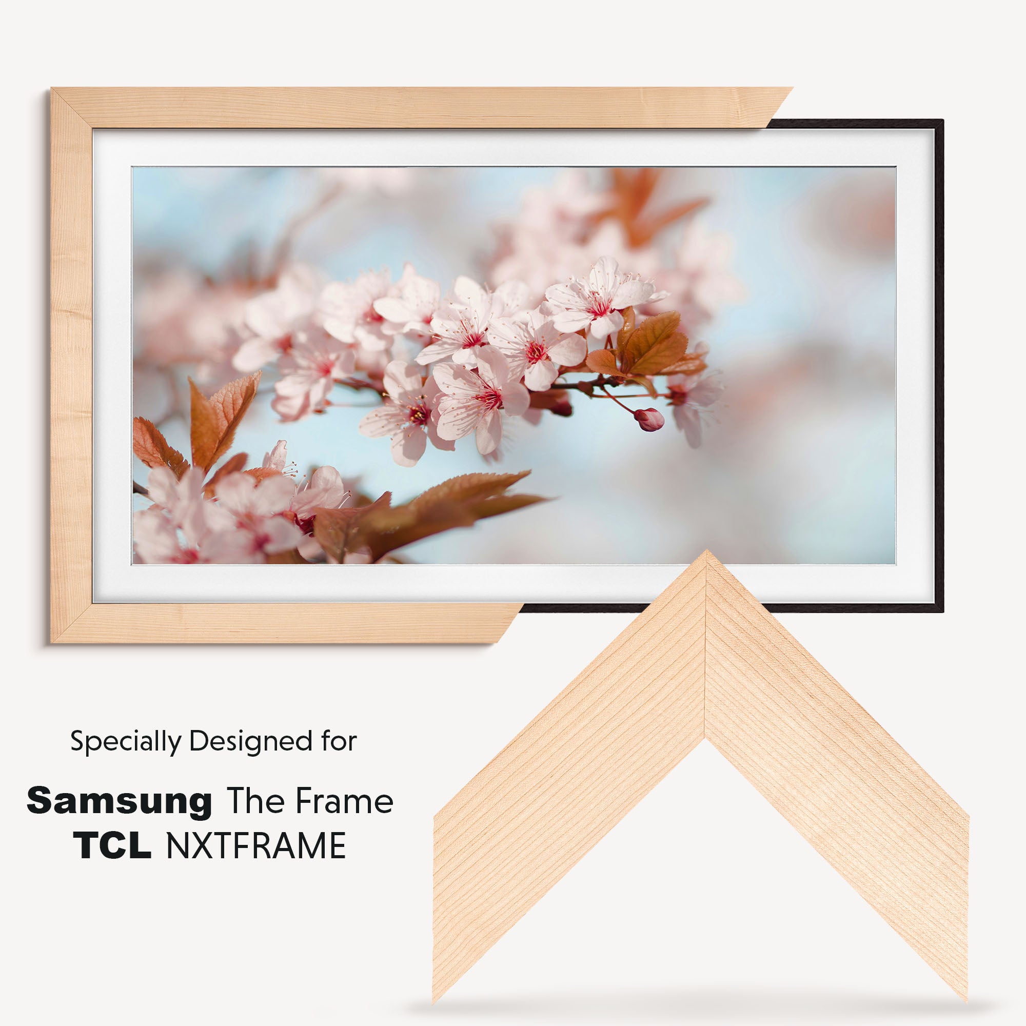 Maple TV Bezel specially made for Samsung The Frame and TCL NXTFRAME TV's