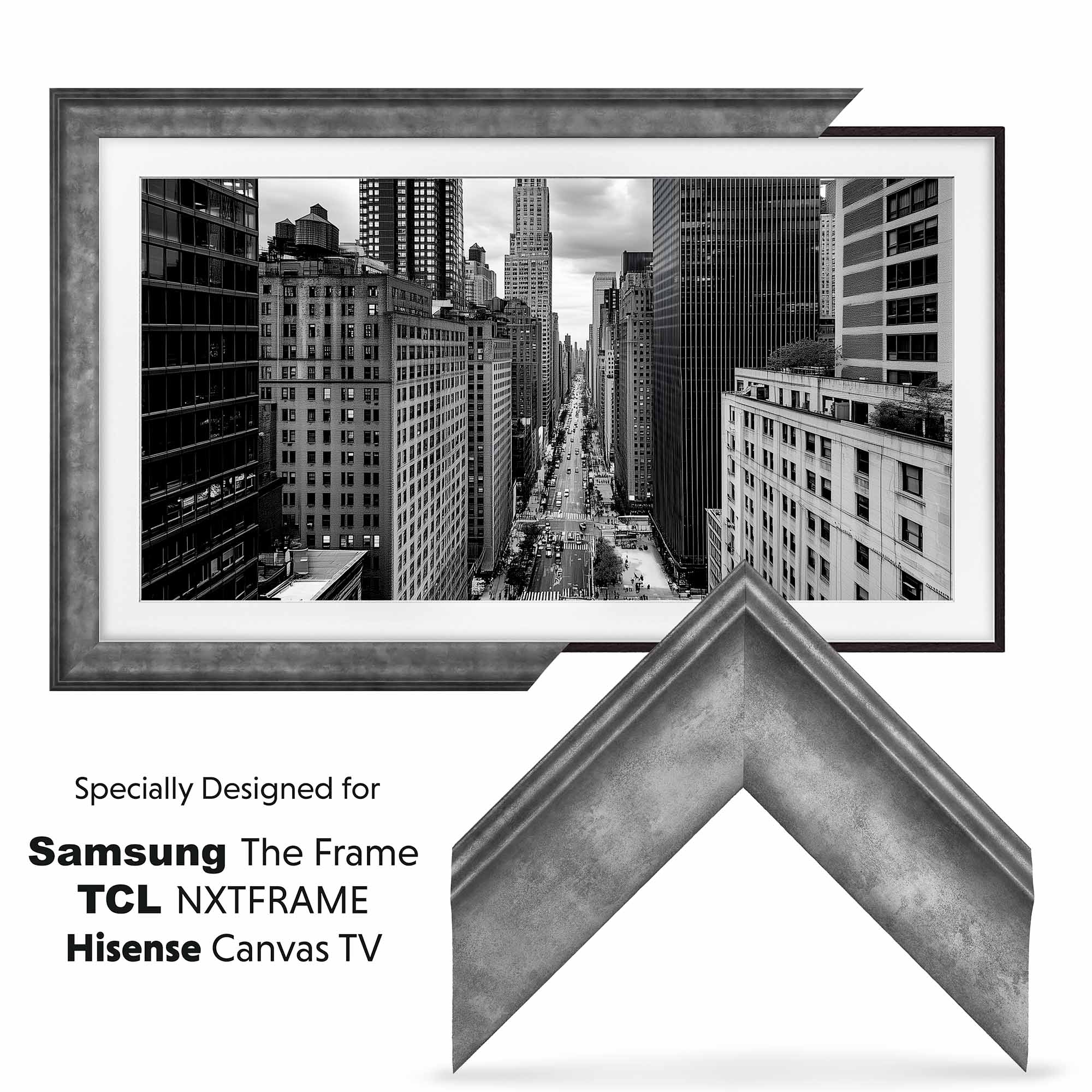 Metallic TV Frame specially designed for Samsung, TCL and Hisense TV models