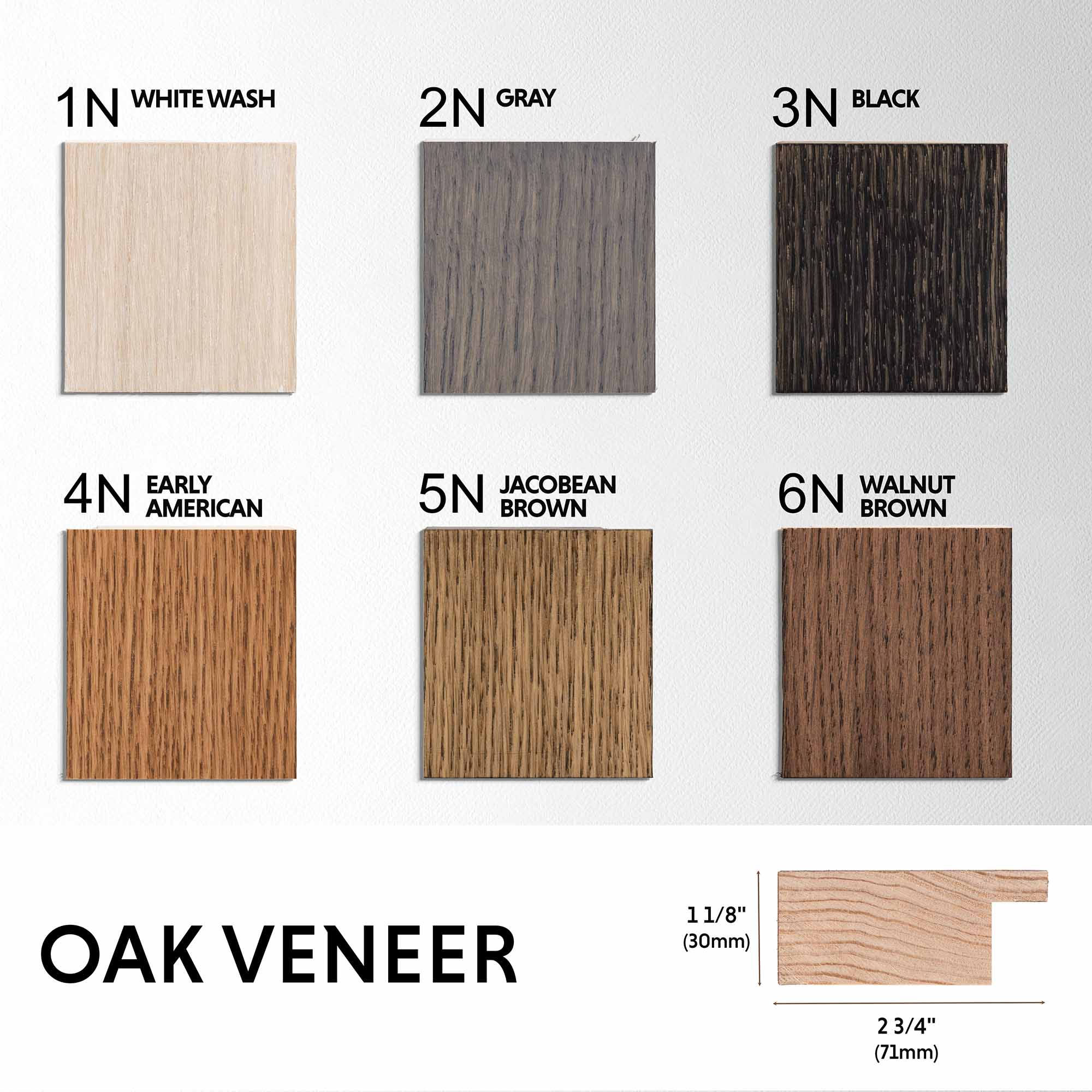 Stained Hardwood TV frame Samples