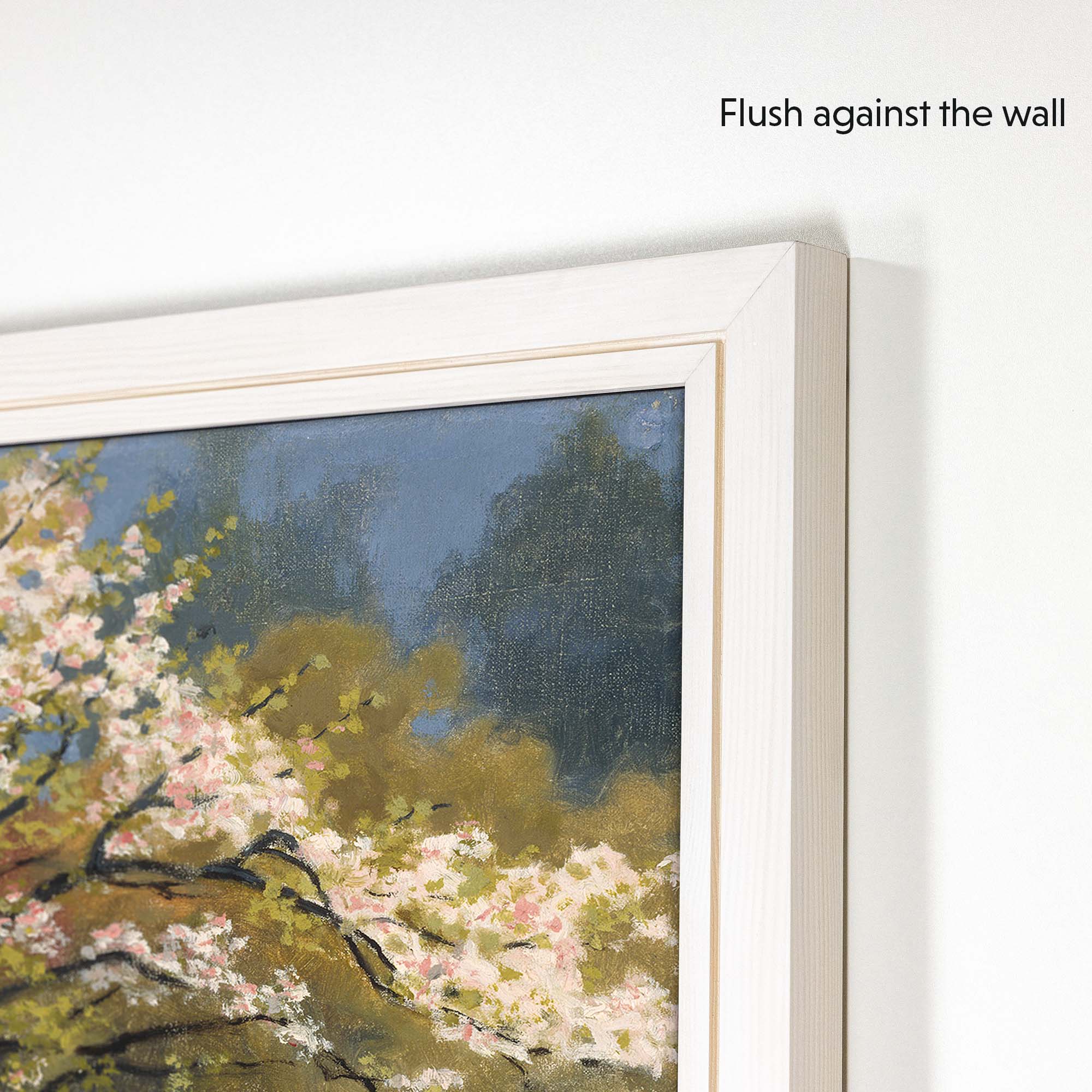 White pine tv mount flushes against the wall