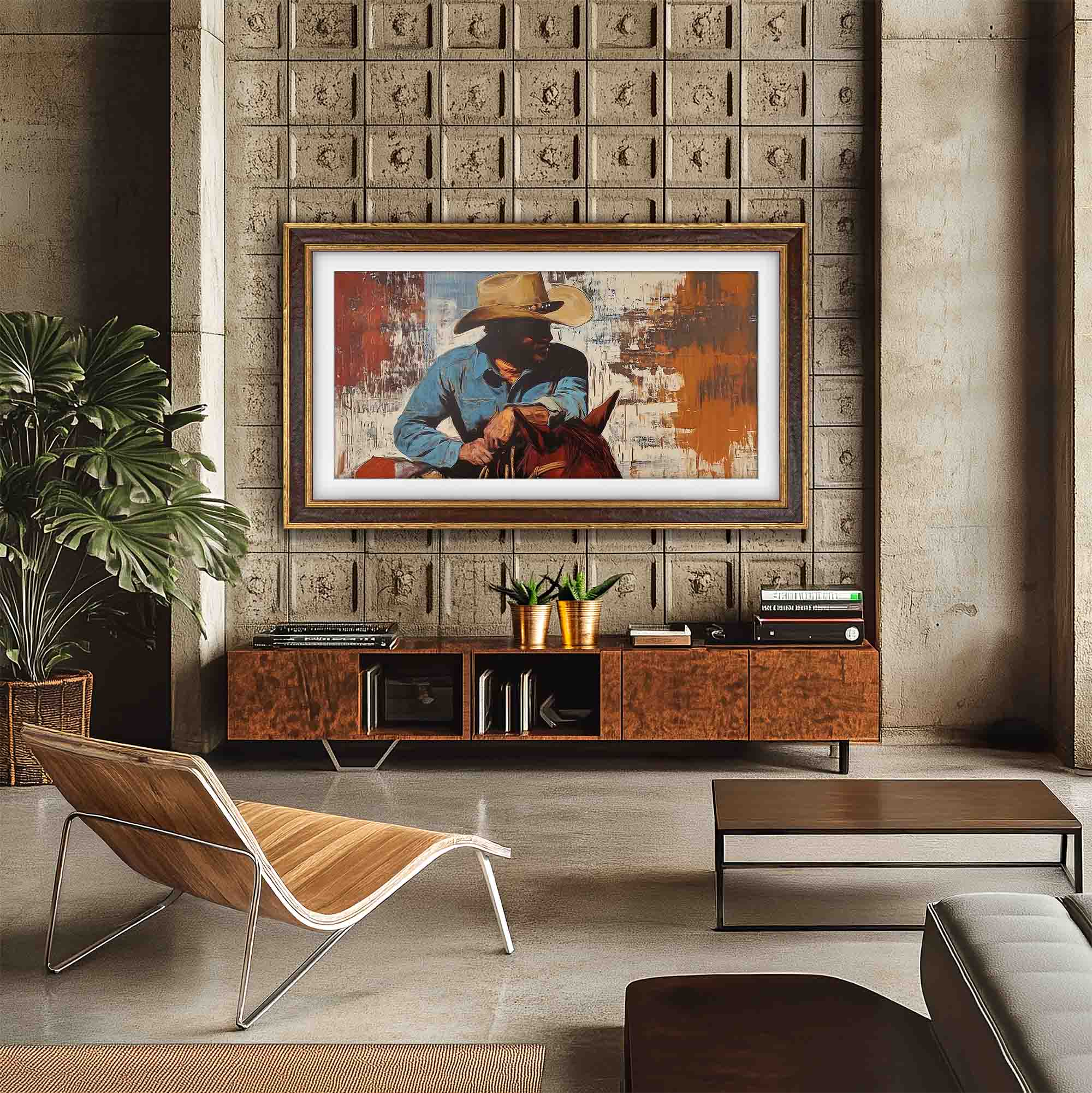 Brown and Double Gold TV Frame