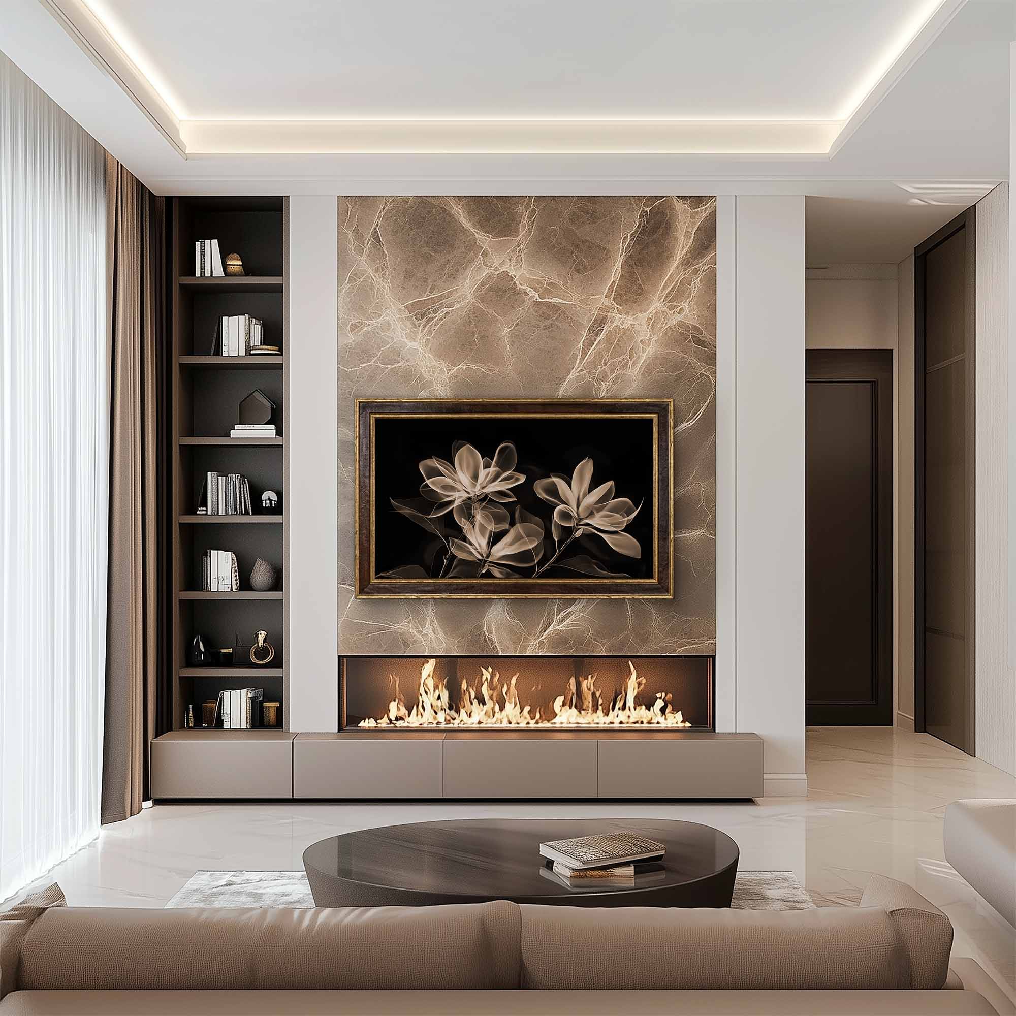 Brown and Double Gold TV Frame