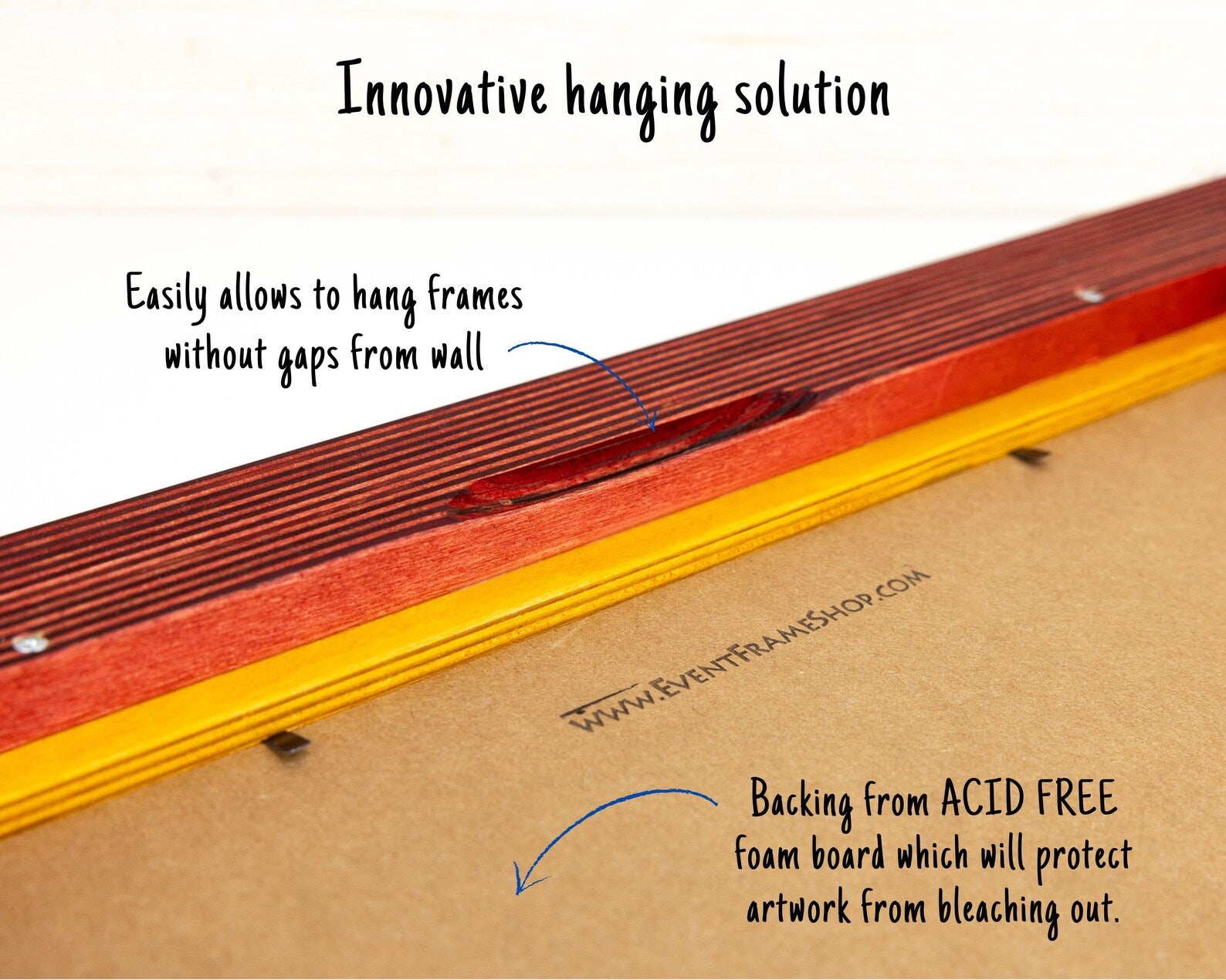 Red and Yellow baltic birch picture frame for art photography, custom sizes, made from high quality durable materials, perfect for gallery walls. Double Black Custom Picture Frame, Handmade Wooden Photo Frame, Black Poster Frame, Contemporary style A1 A3 A5 4x6 9x12 16x20 18x24 36x40