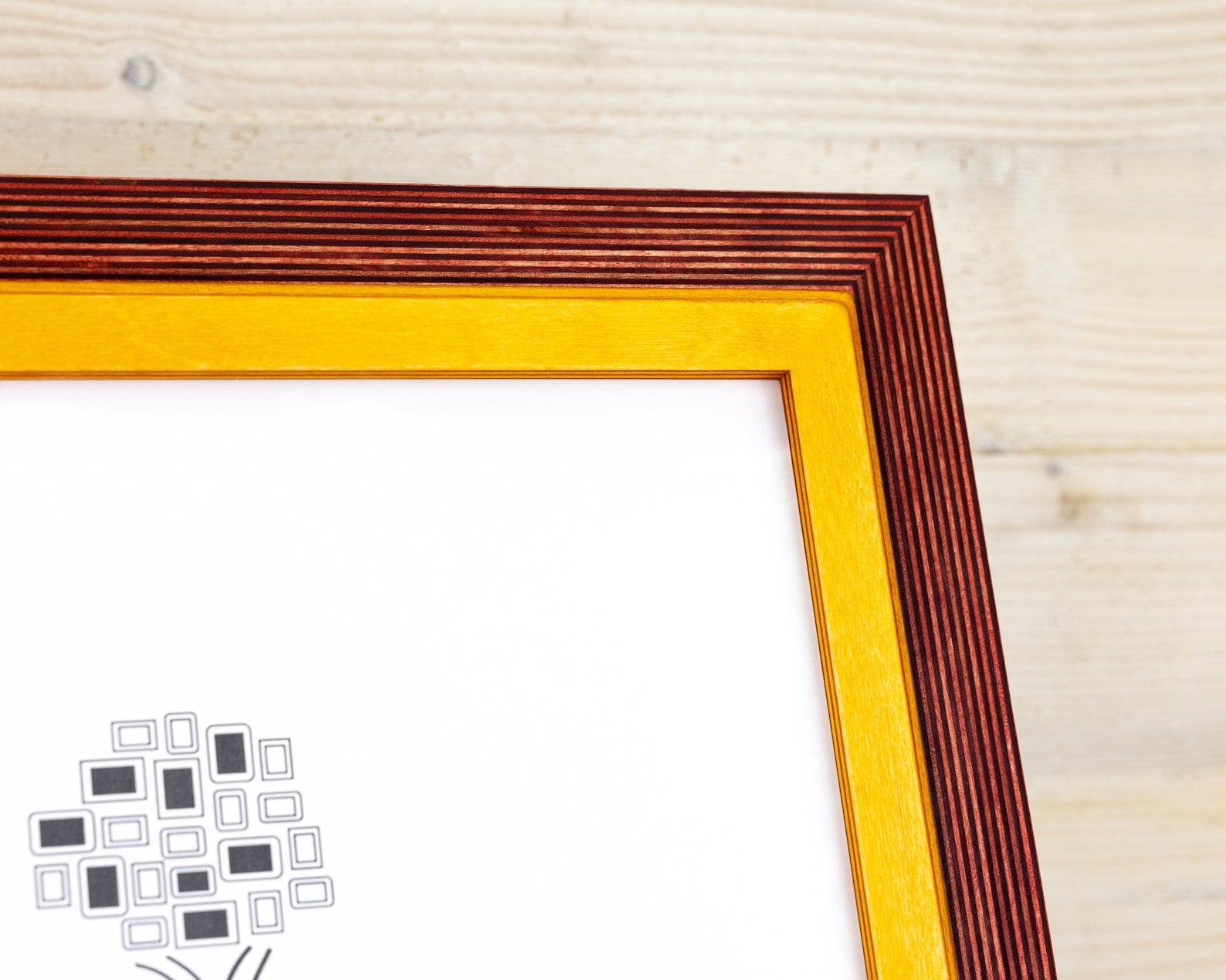 Red and Yellow baltic birch picture frame for art photography, custom sizes, made from high quality durable materials, perfect for gallery walls. Double Black Custom Picture Frame, Handmade Wooden Photo Frame, Black Poster Frame, Contemporary style A1 A3 A5 4x6 9x12 16x20 18x24 36x40