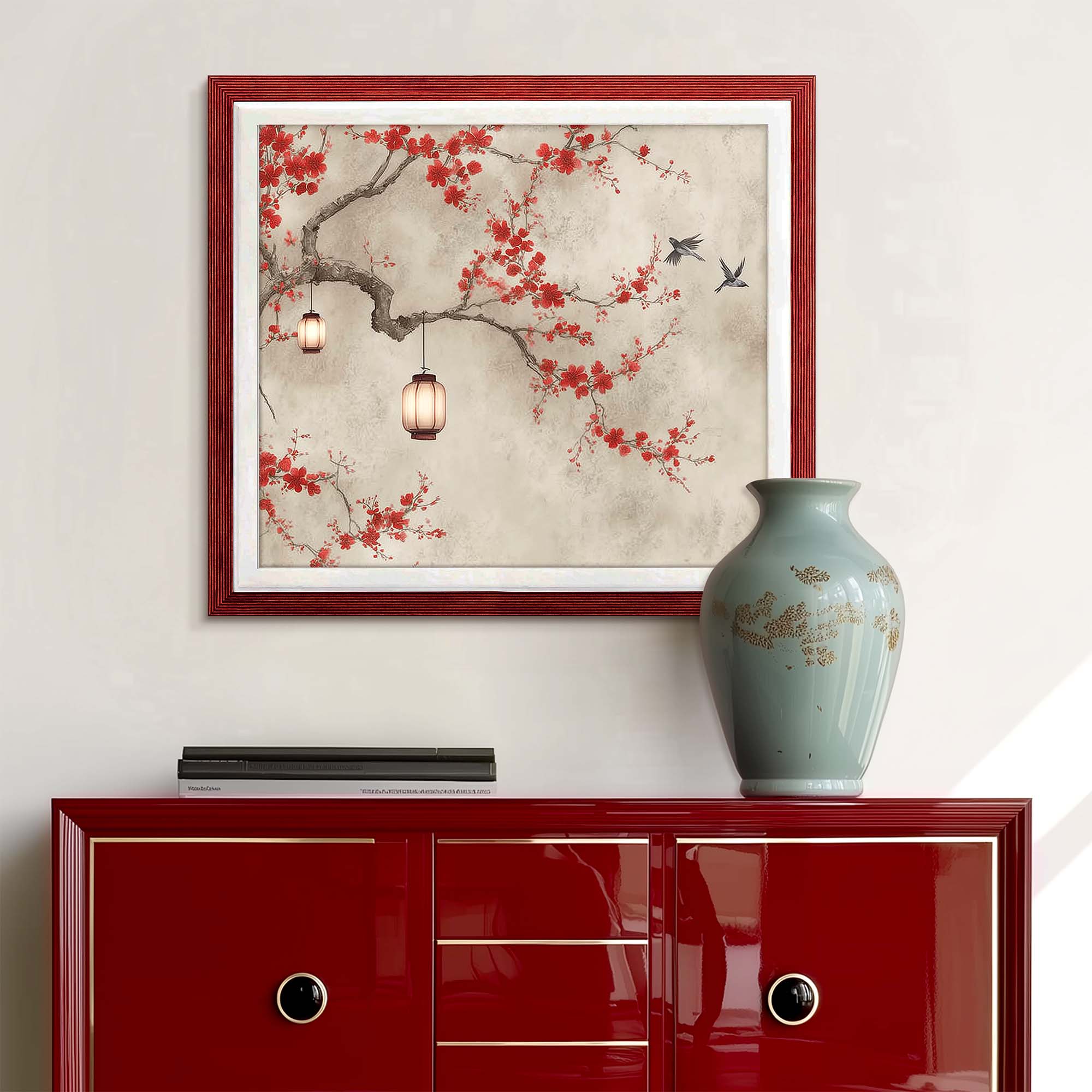 Red + White Custom Wooden Frame, Double Color Photo Frame, Modern Wall Frame, Custom Size Poster Frame A1 A3 A4 8x8 12x18 18x24 20x30 24x36