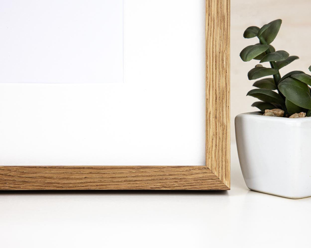 Super Slim Natural Solid Oak Hardwood Photo Frame 1/2 Thin Edge