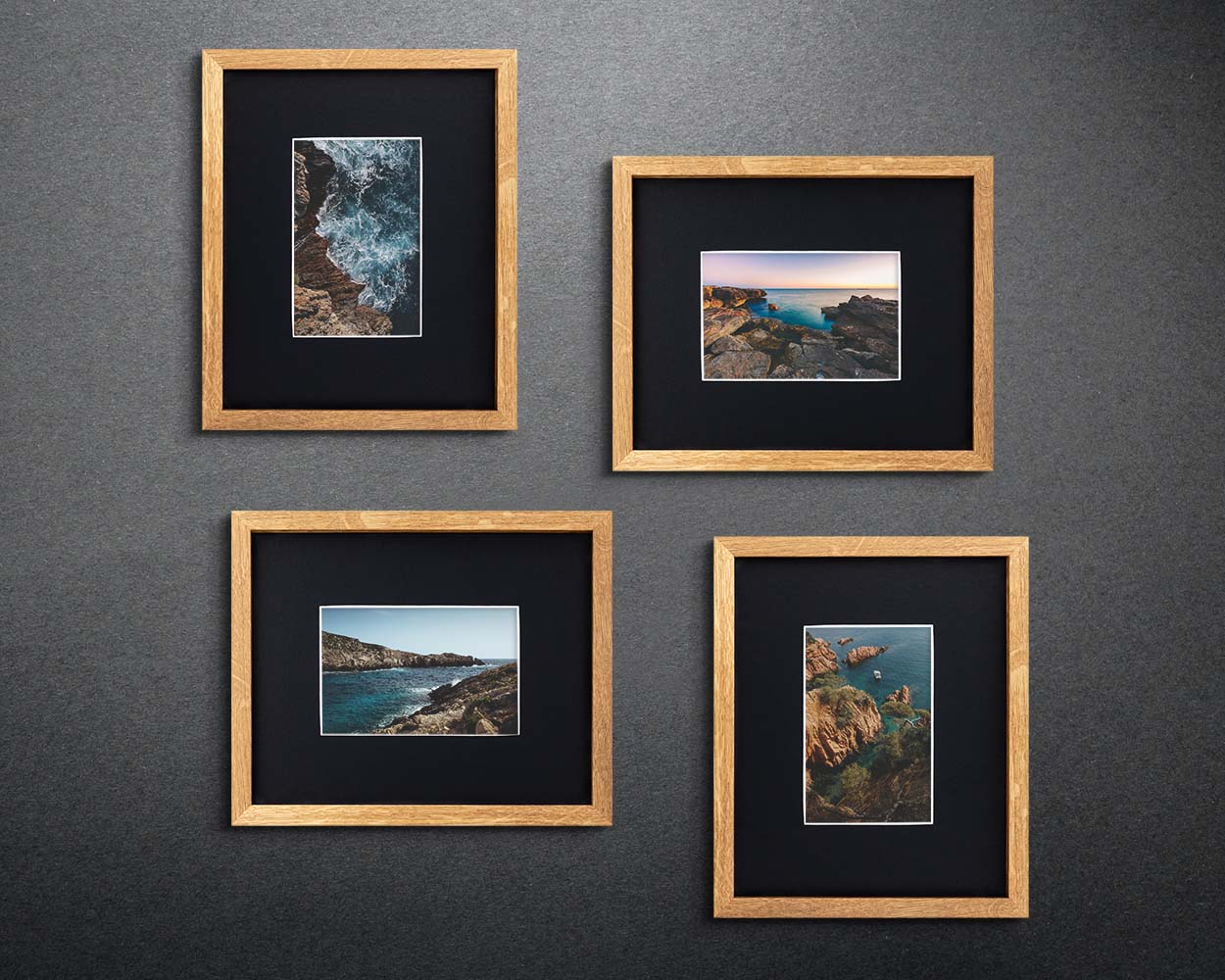 Super Slim Natural Solid Oak Hardwood Photo Frame 1/2 Thin Edge