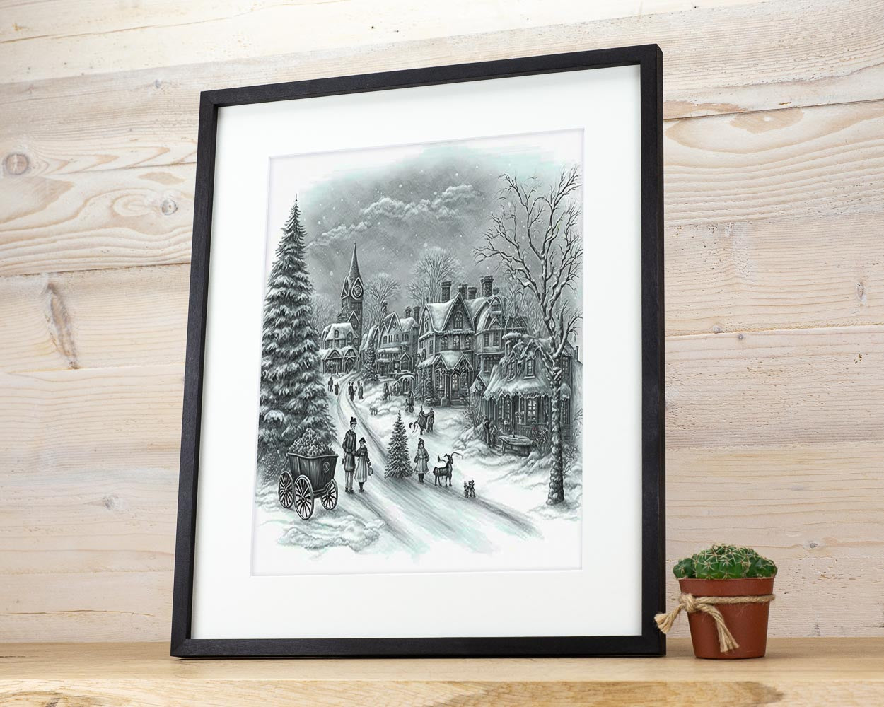 Super Slim Black Solid Birch Hardwood Photo Frame 1/2 Thin Edge