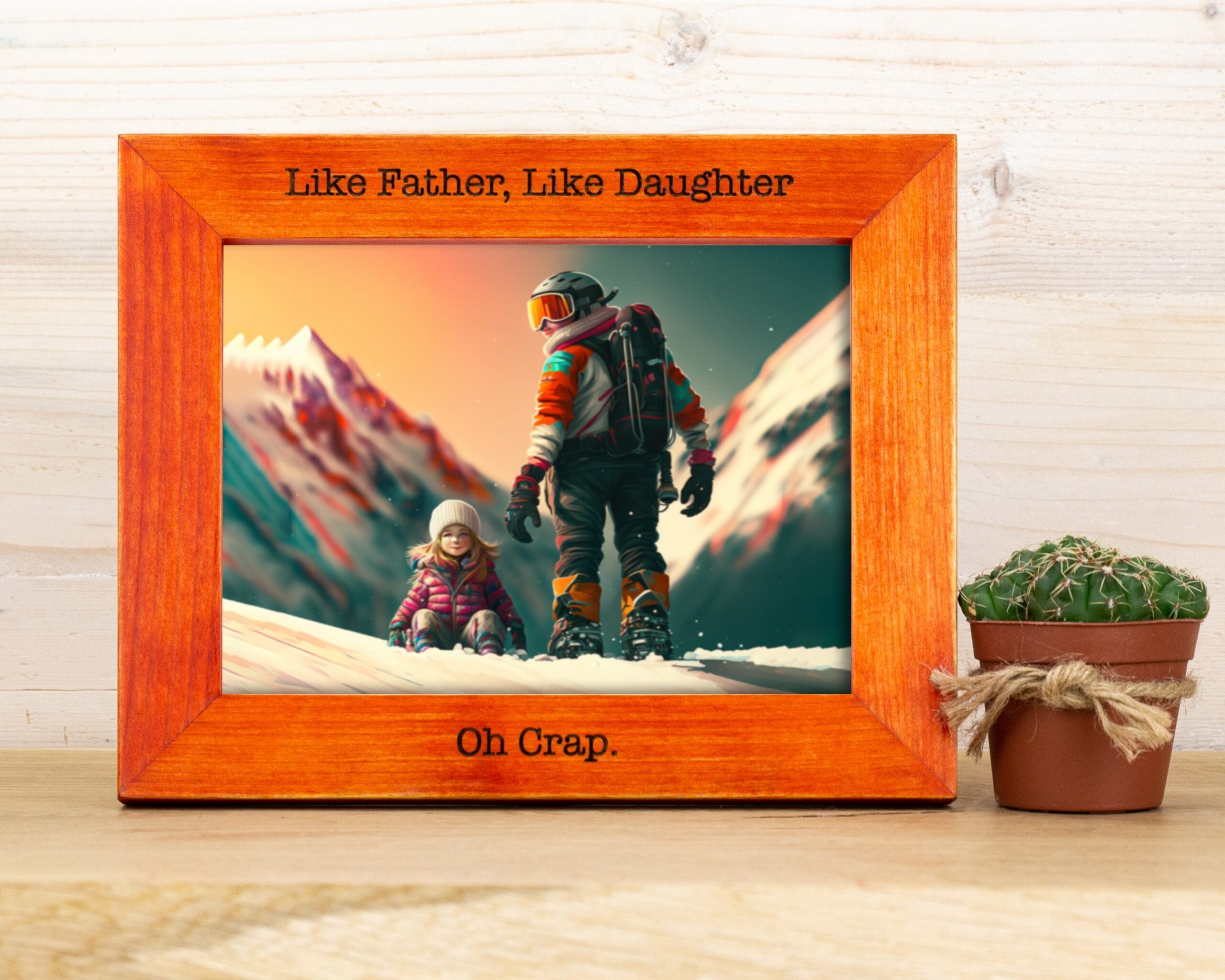 Colorful Engraved Birch Wood Picture Frame