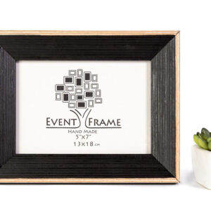 A black classic style solid birch hardwood picture frame with a white mat, displayed on a flat surface with a plant to the side. Black Photo Frame, Wooden Picture Frame, Rustic frames CHOOSE SIZES 4x4, 4x6, 5x7, 5.5x8.5, 6x8, 7x9, 8.5X11 8x8, 8x10, 10x10, 8x12, 11X14