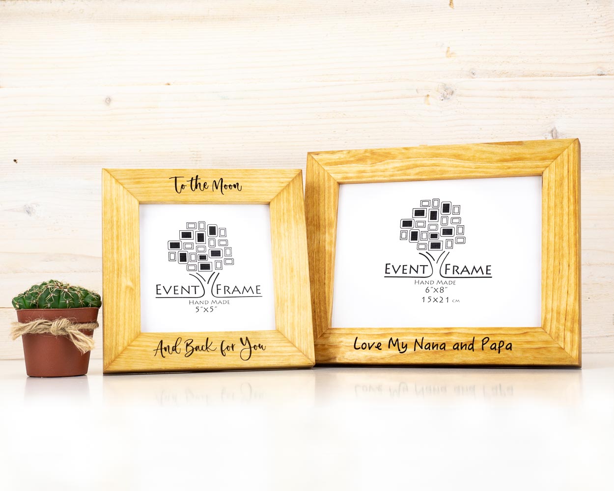 Natural Engraved Birch Hardwood Picture Frame