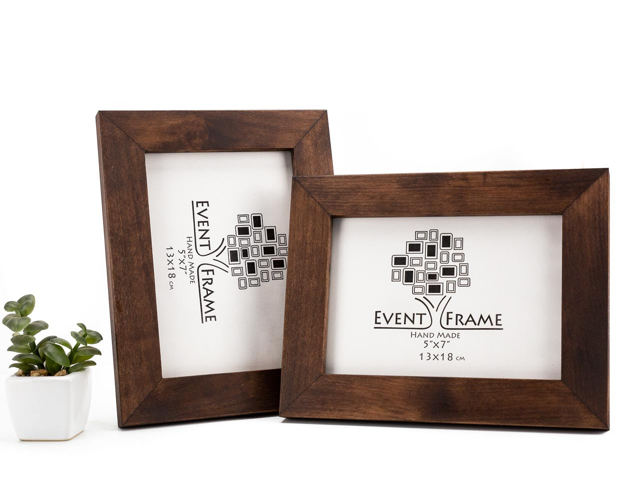 Custom wooden picture frame, birch hardwood, brown walnut color, handmade quality, custom sizes A4, A5, A3, 8x10, 5x7, 20x30, 14x18, 22x28