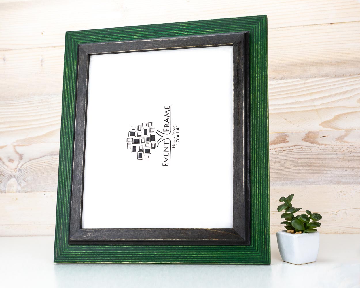 Double Green + Black Photo Frame