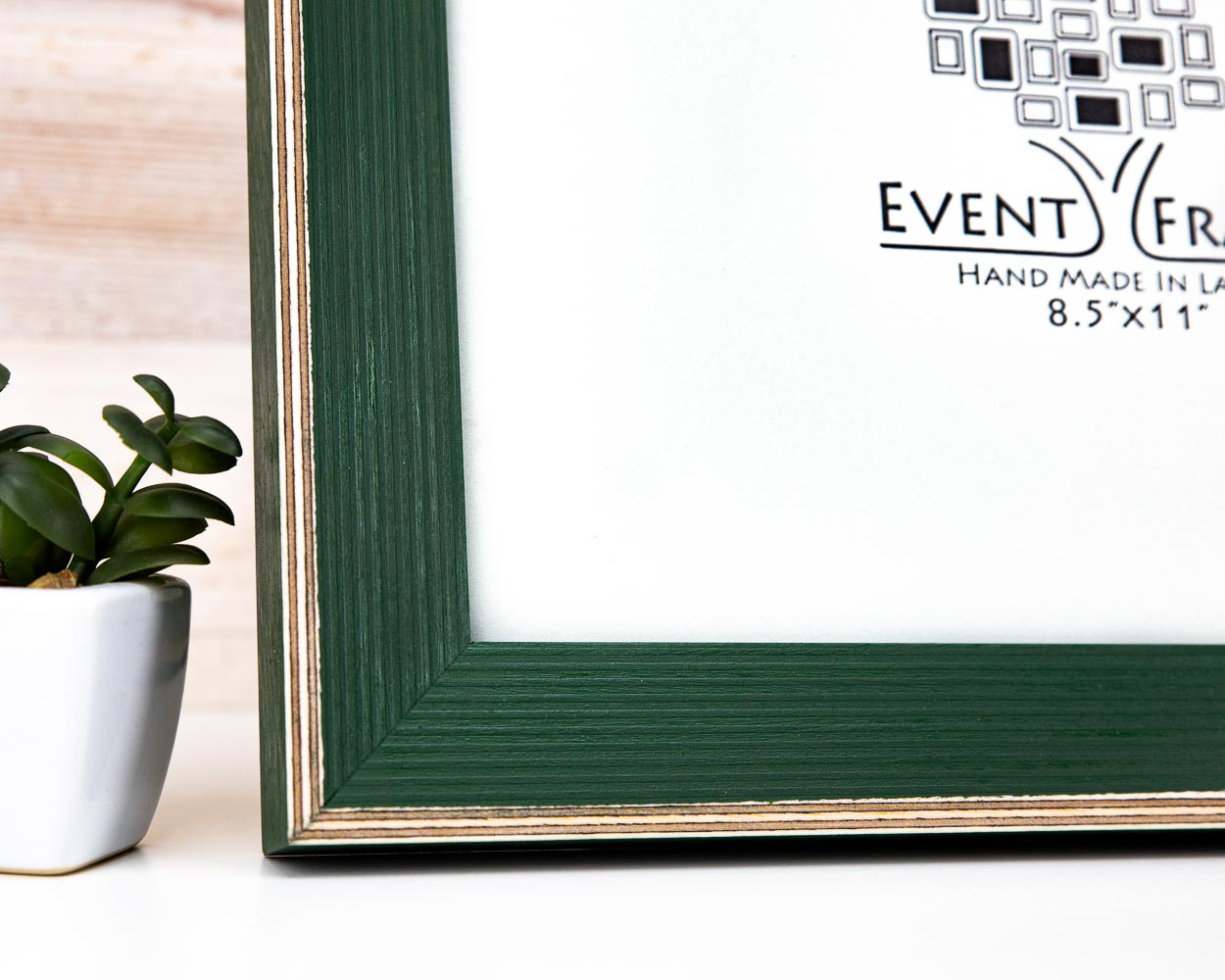 Dark green picture frame from solid baltic birch