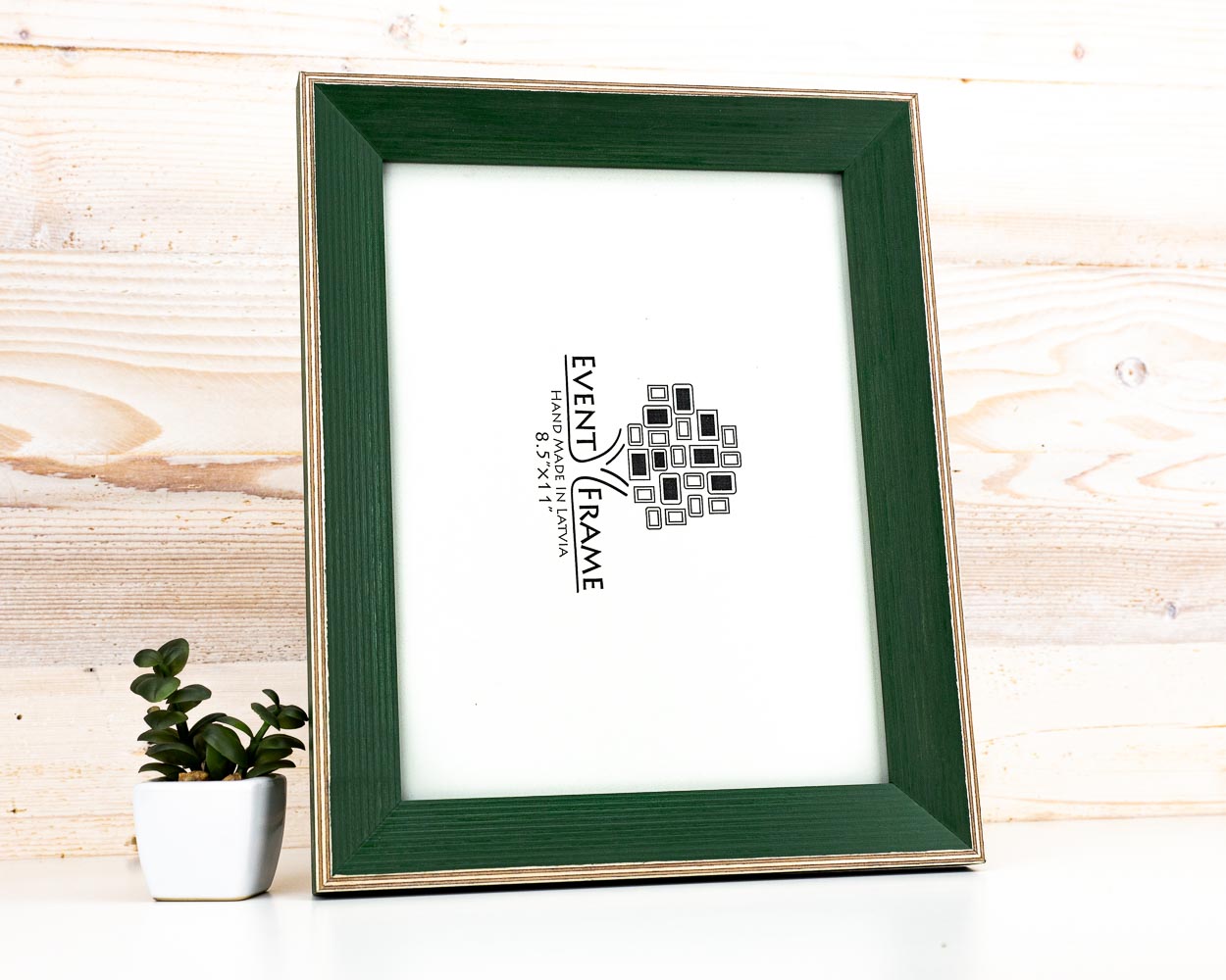 Dark green picture frame from solid baltic birch, unique classic style, for modern interior