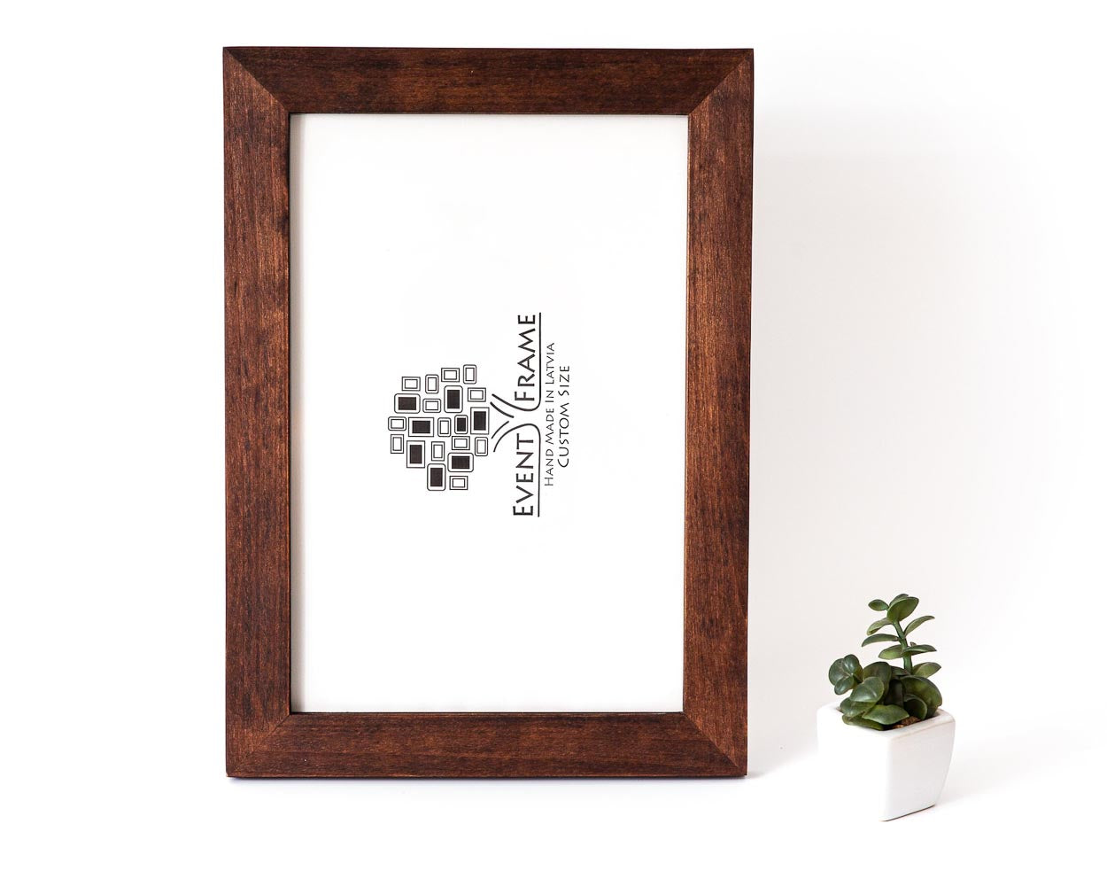 Custom wooden picture frame, birch hardwood, brown walnut color, handmade quality, custom sizes A4, A5, A3, 8x10, 5x7, 20x30, 14x18, 22x28