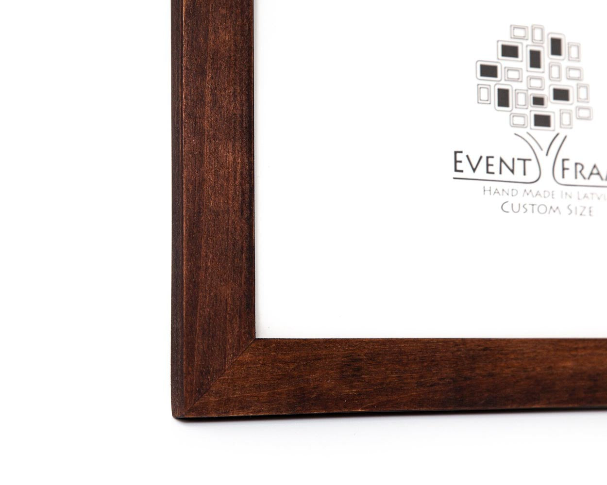 Custom wooden picture frame, birch hardwood, brown walnut color, handmade quality, custom sizes A4, A5, A3, 8x10, 5x7, 20x30, 14x18, 22x28