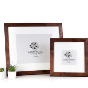 Custom wooden picture frame, birch hardwood, brown walnut color, handmade quality, custom sizes A4, A5, A3, 8x10, 5x7, 20x30, 14x18, 22x28